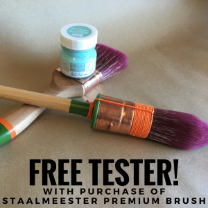 Fusion Mineral Paint special offer! Free tester sized paint with purchase of a Staalmeester Premium Paint Brush!