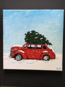 Red Car Paint & Sip Class at The Treasured Home