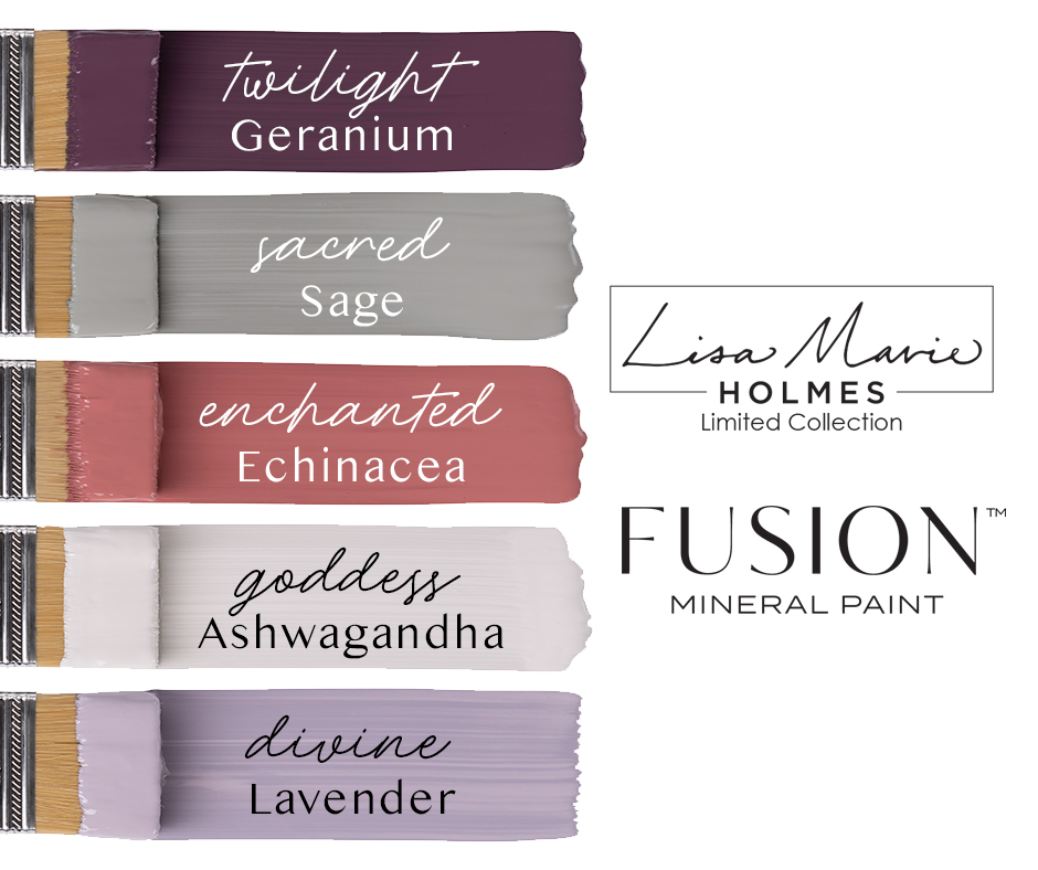 Introducing the NEW Lisa Marie Holmes Collection from Fusion Mineral Paint. #thetreasuredhome #fusionmineralpaint #lisamarieholmes #bestfurniturepaint #onlinepaintshop