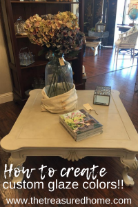 Learn how to create custom glaze colors using Fusion Mineral Paint. #thetreasuredhome #fusionmineralpaint #furnitureglaze #customfurniture #howtoglazefurniture